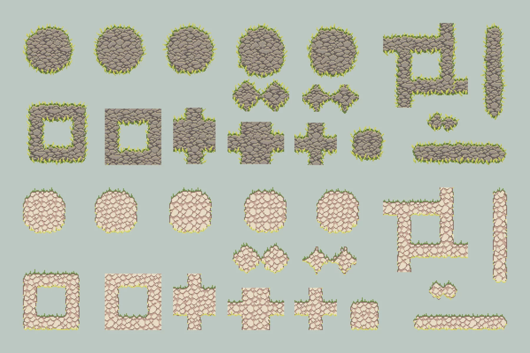 Path and Road Top-Down Tileset Pixel Art