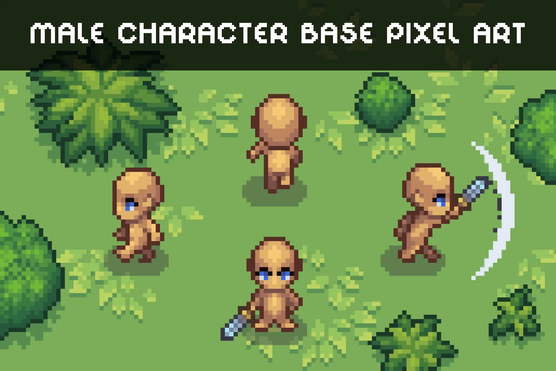 Base 4-Direction Male Character Pixel Art