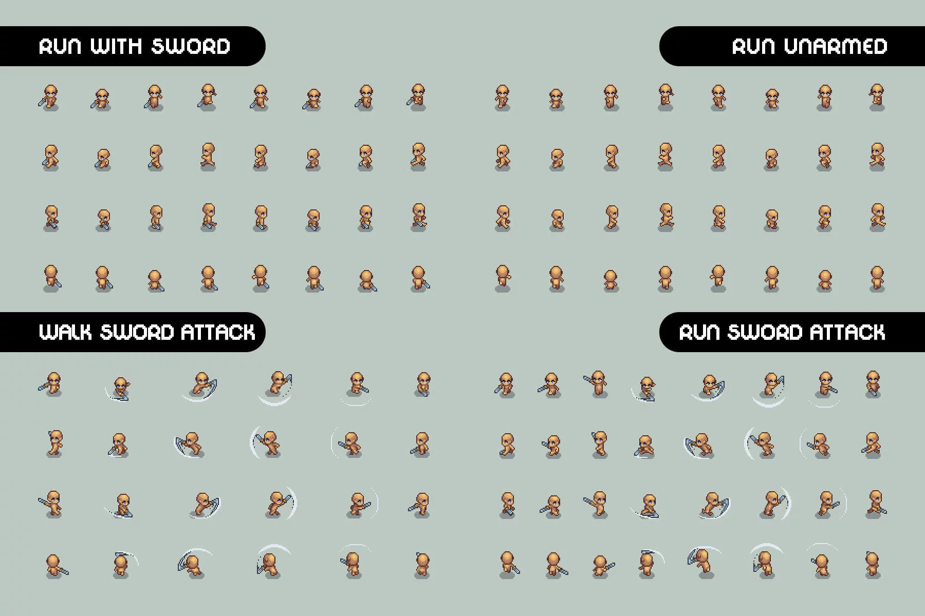 Base 4-Direction Male Character Pixel Art