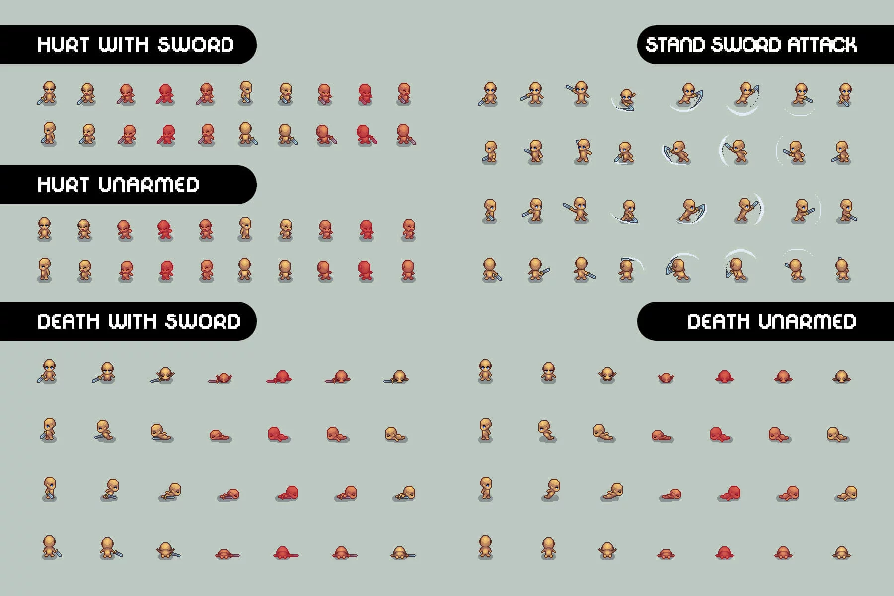 Base 4-Direction Male Character Pixel Art