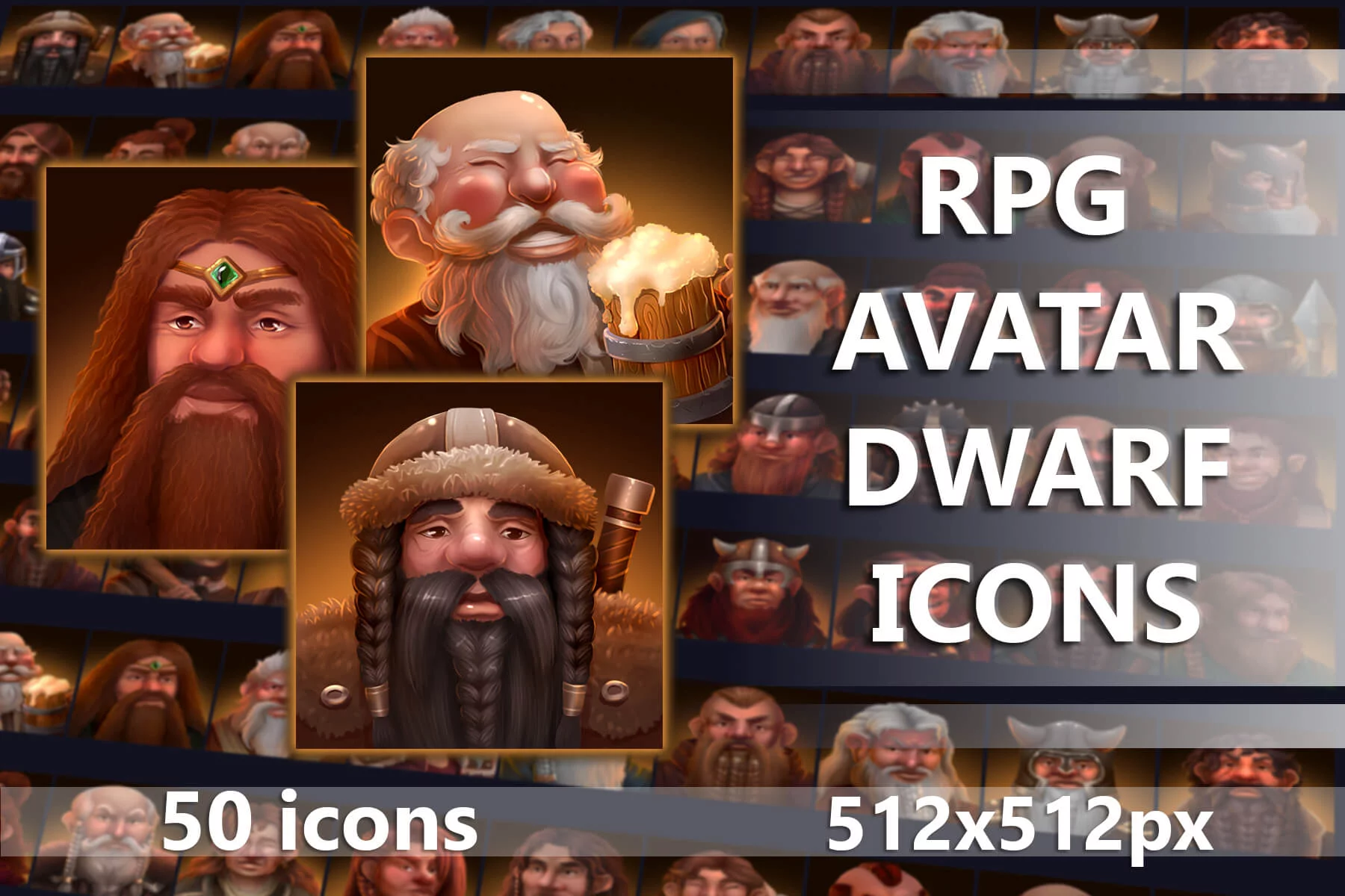 RPG Avatar Dwarf Icons