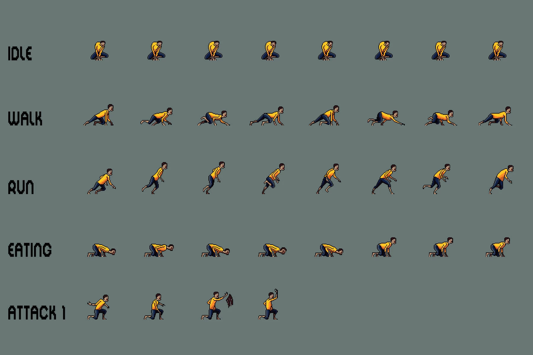 Zombie Sprite Sheet Pack Pixel Art