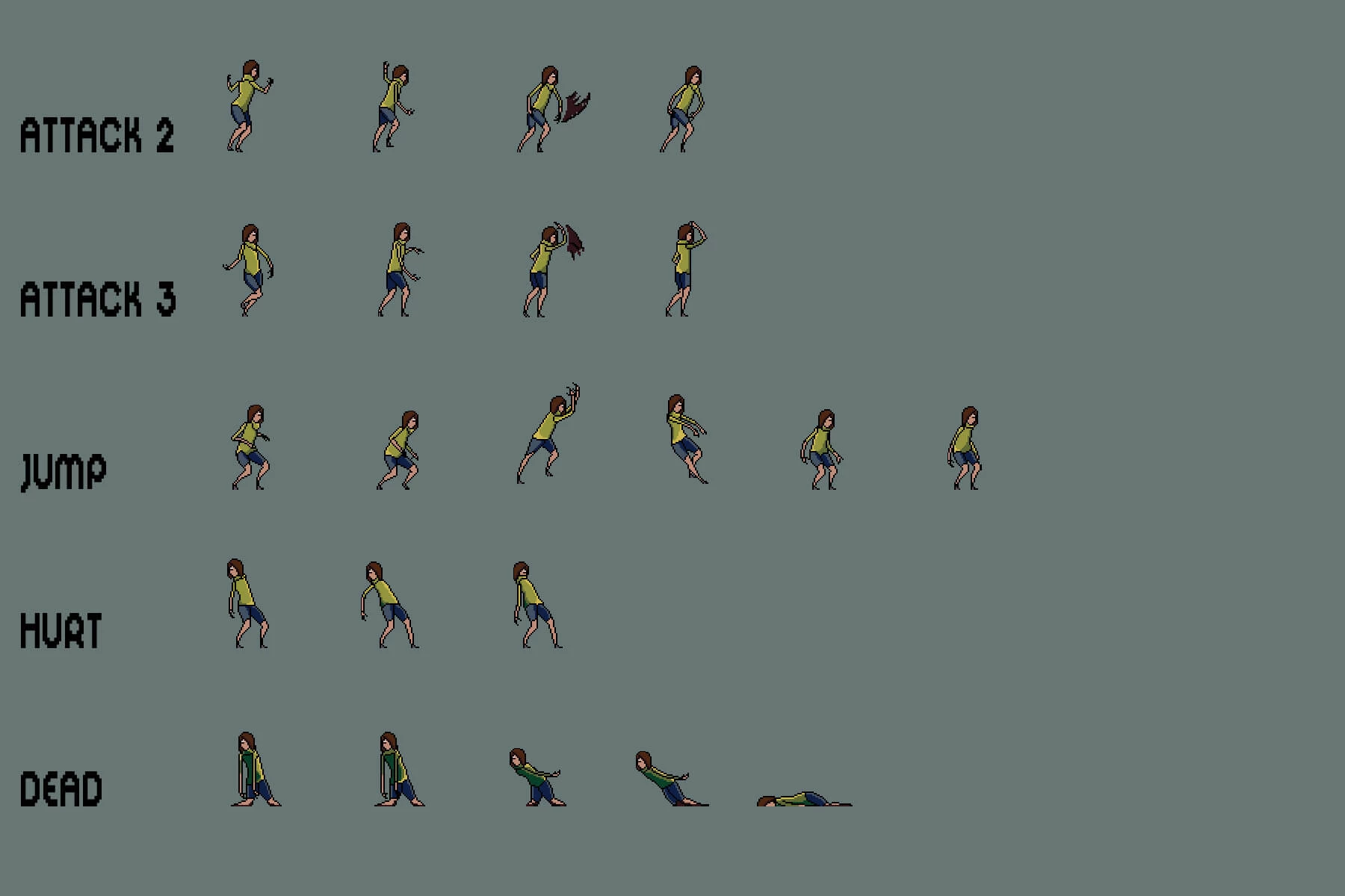 Zombie Sprite Sheet Pack Pixel Art