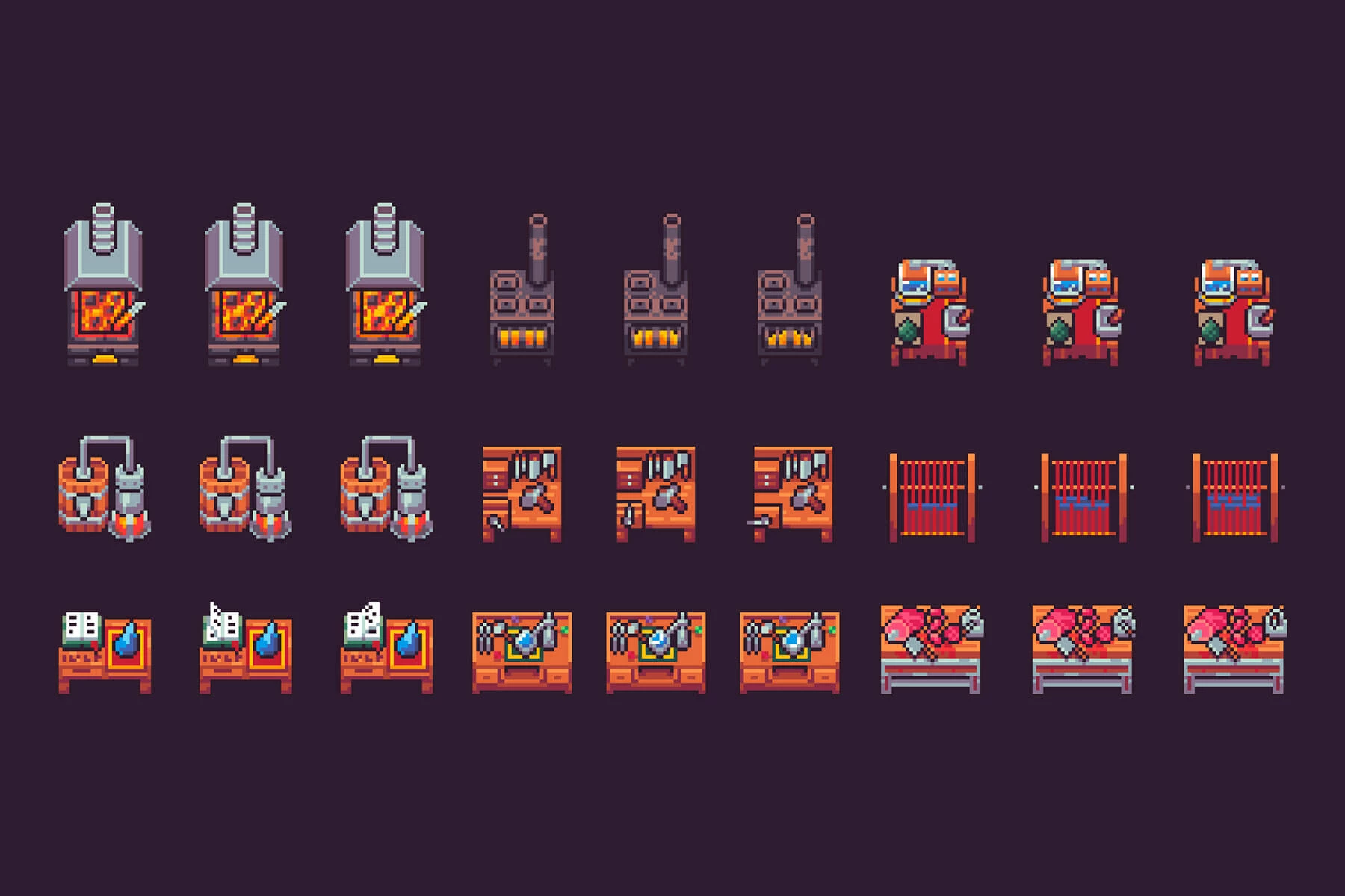 Craft Station Pixel Art Objects