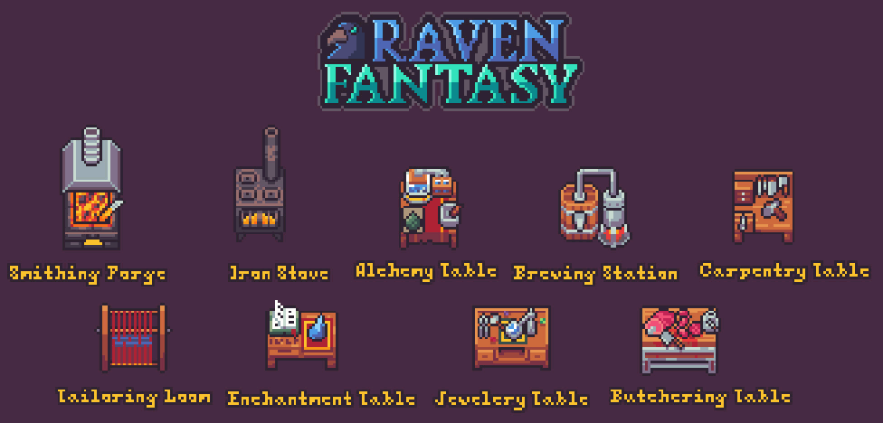 Craft Station Pixel Art Objects