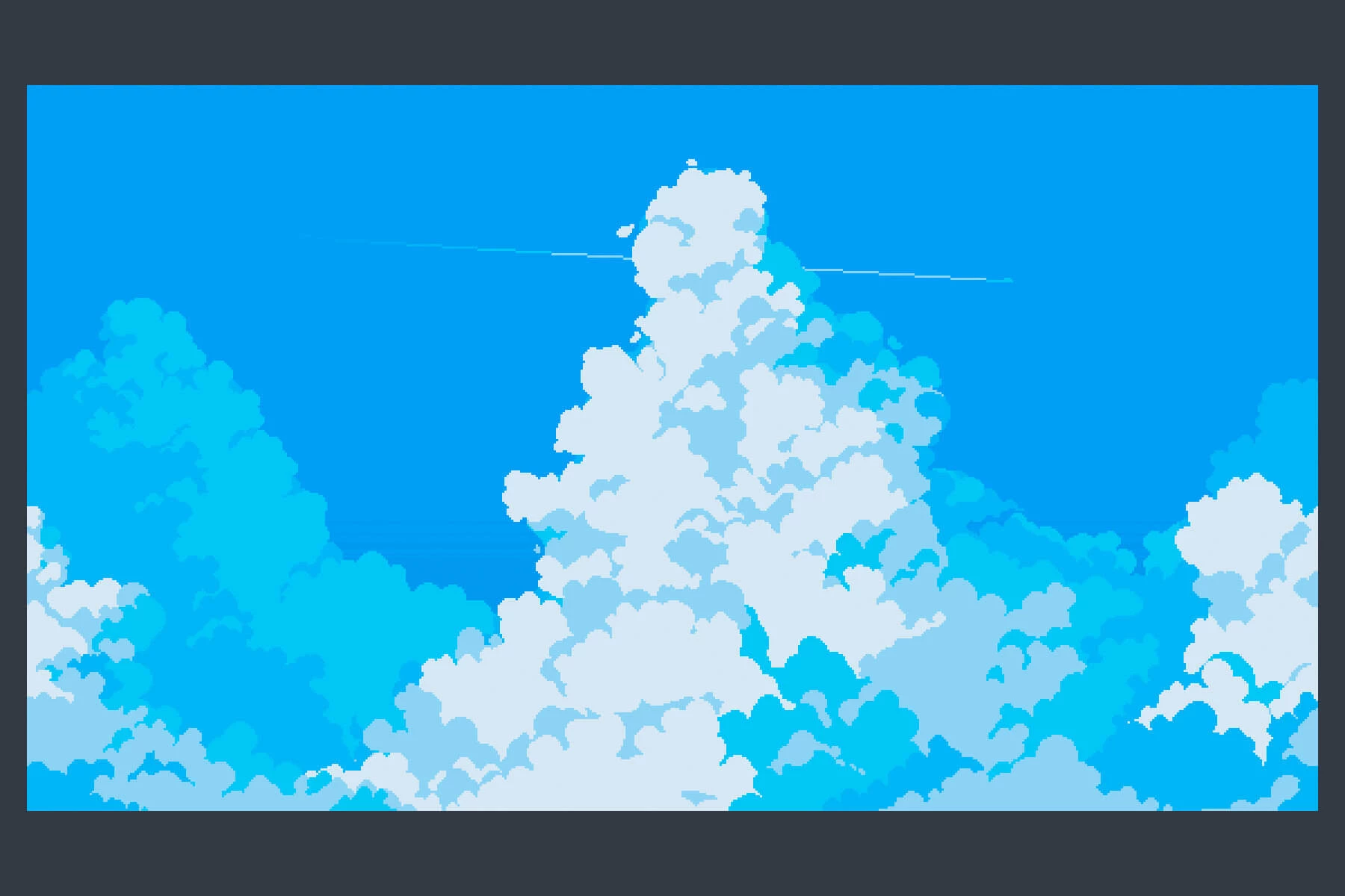Sky with Clouds Background Pixel Art Set