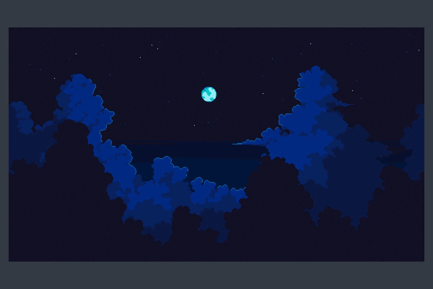 Sky with Clouds Background Pixel Art Set