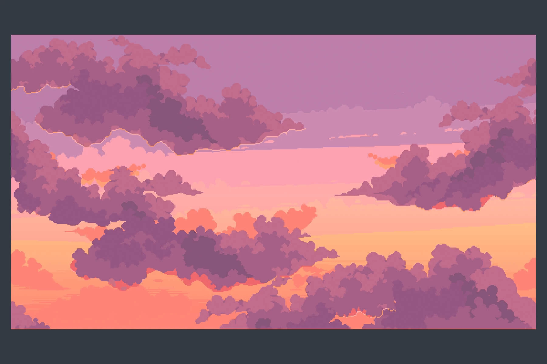 Sky with Clouds Background Pixel Art Set