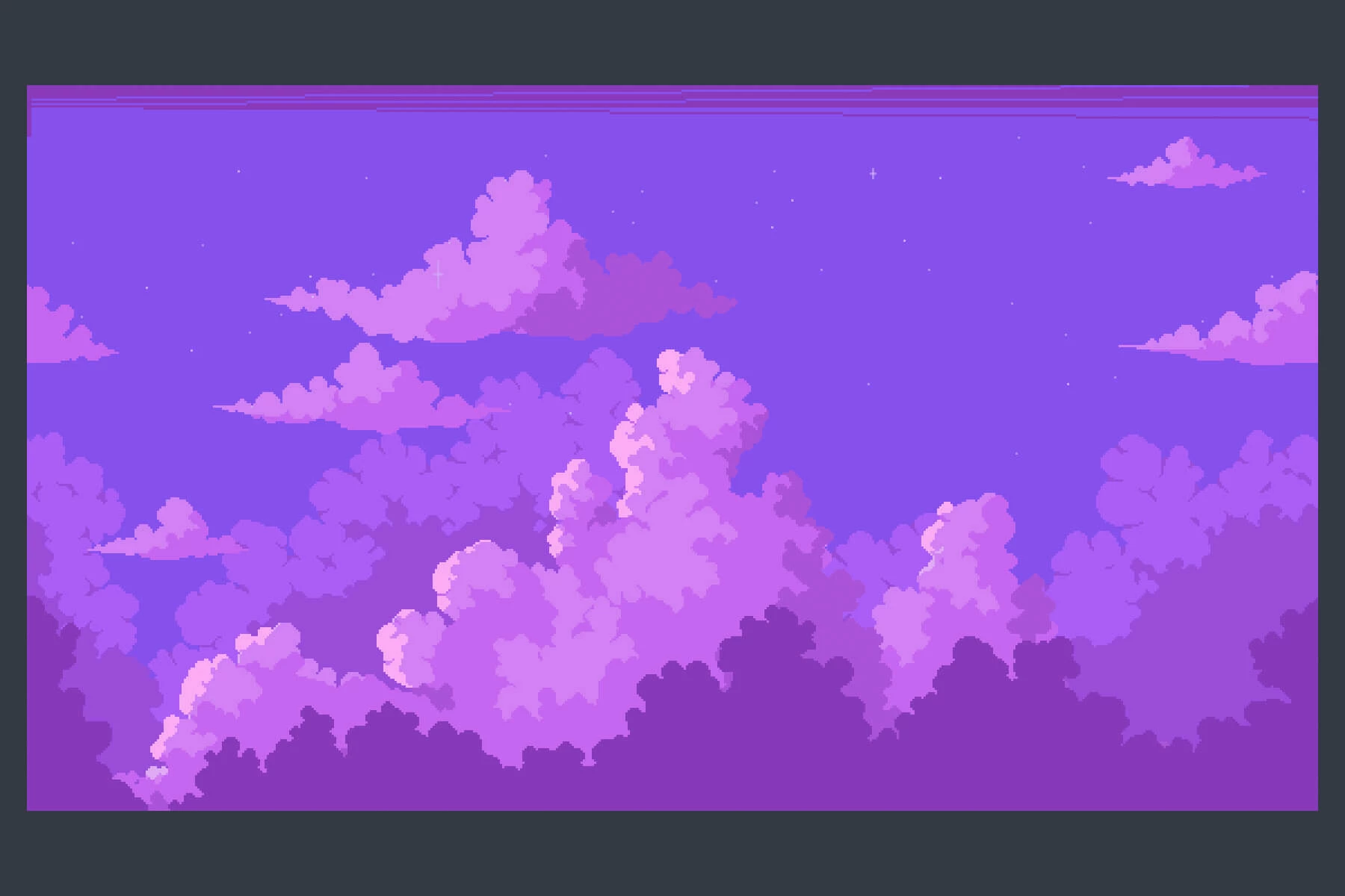 Sky with Clouds Background Pixel Art Set