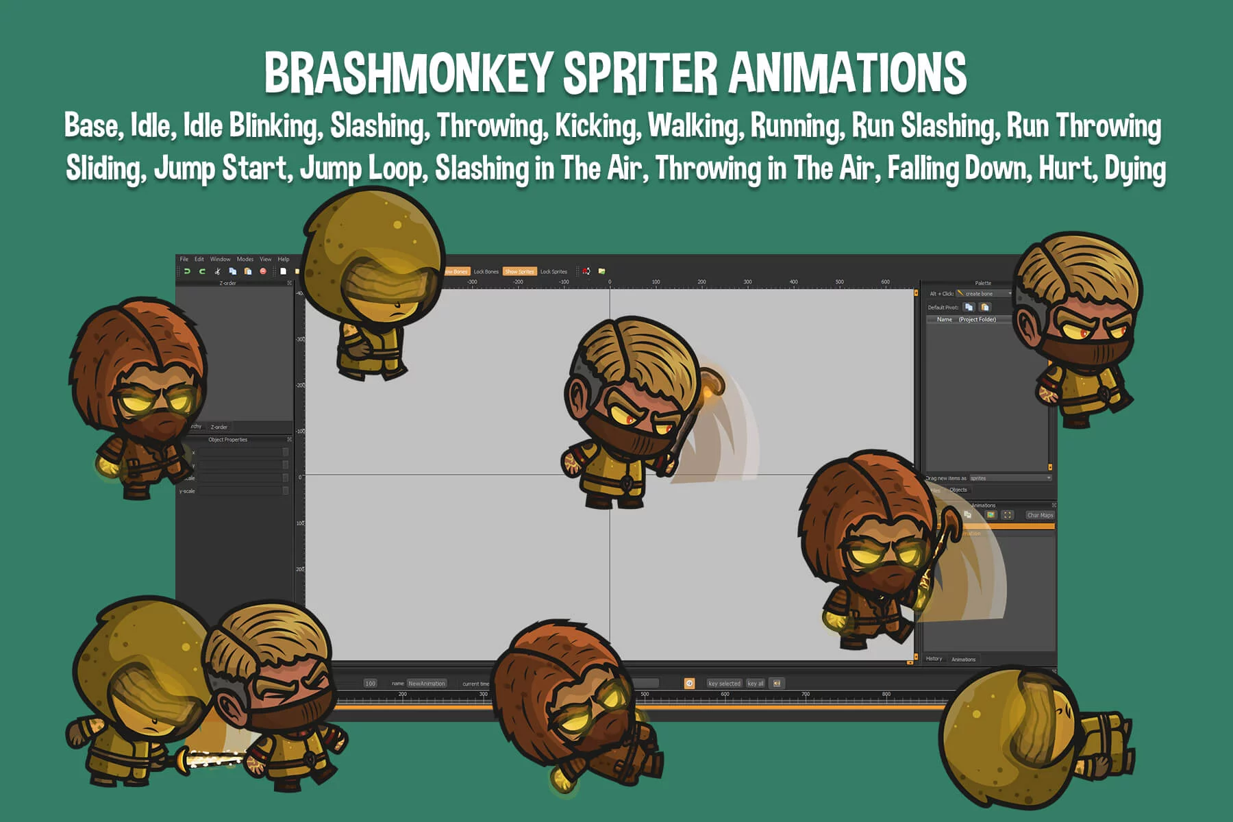 Pyromancer Chibi Character Sprites