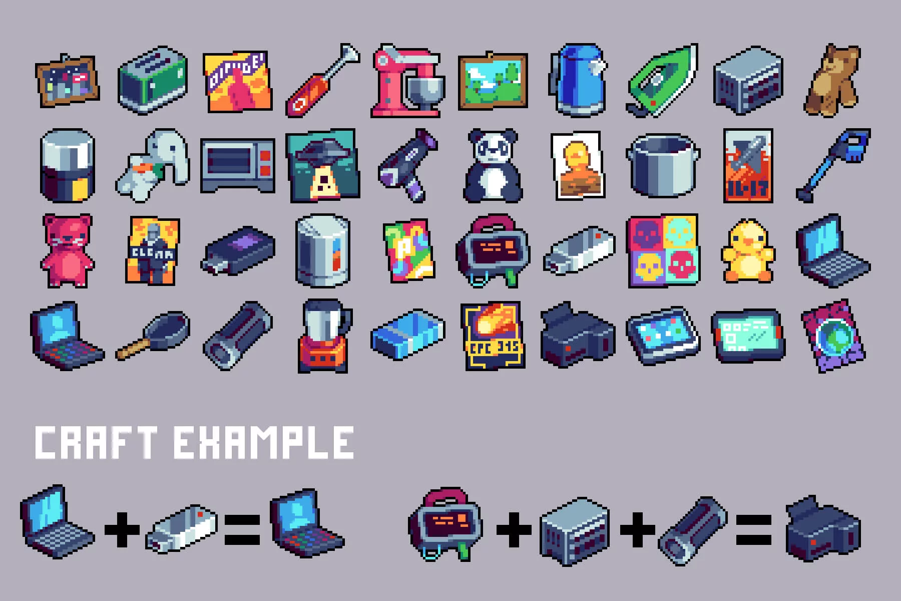 Household Stuff 32×32 Icons Pixel Art