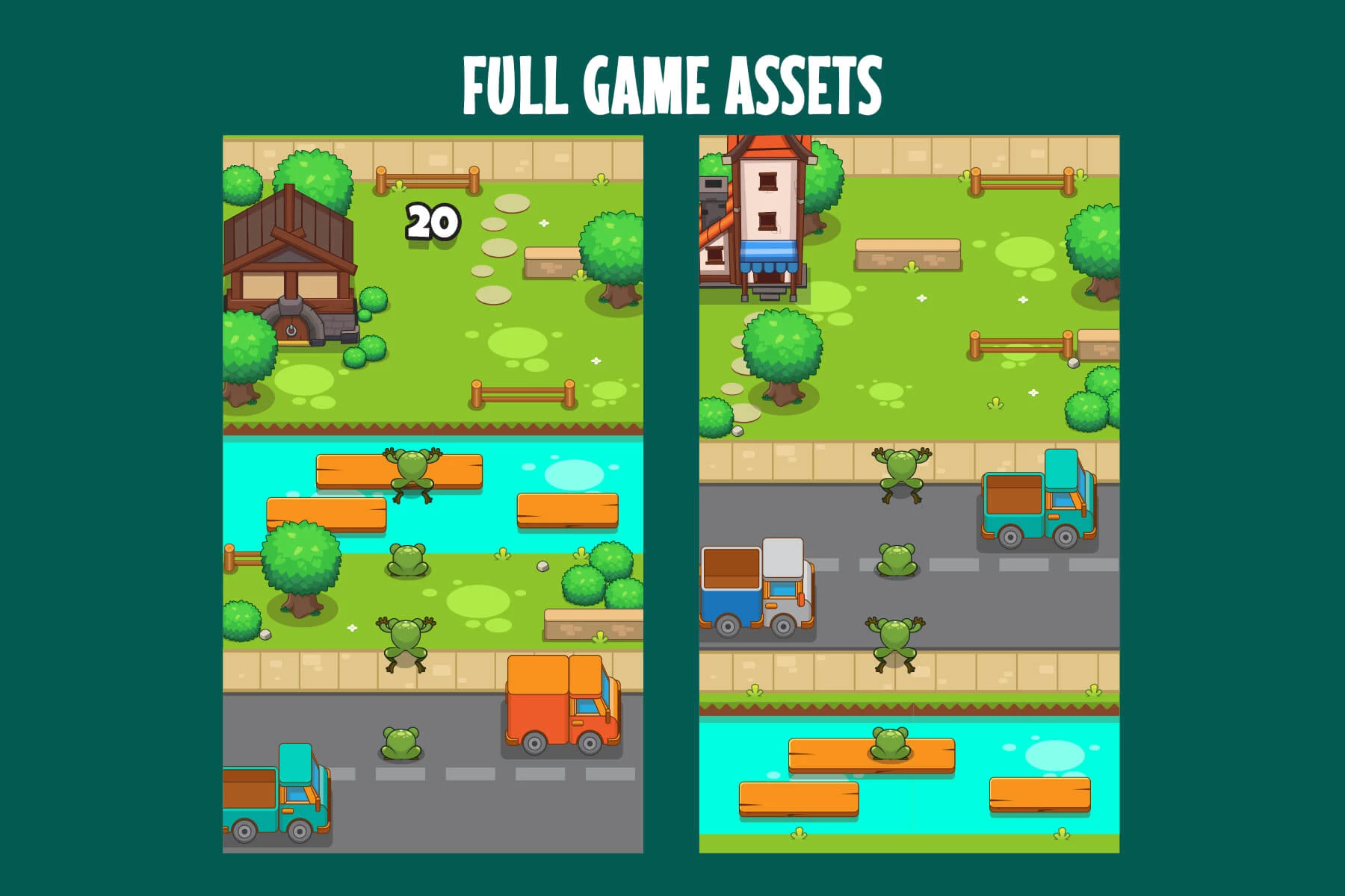 Frogie Cross The Road Game Assets