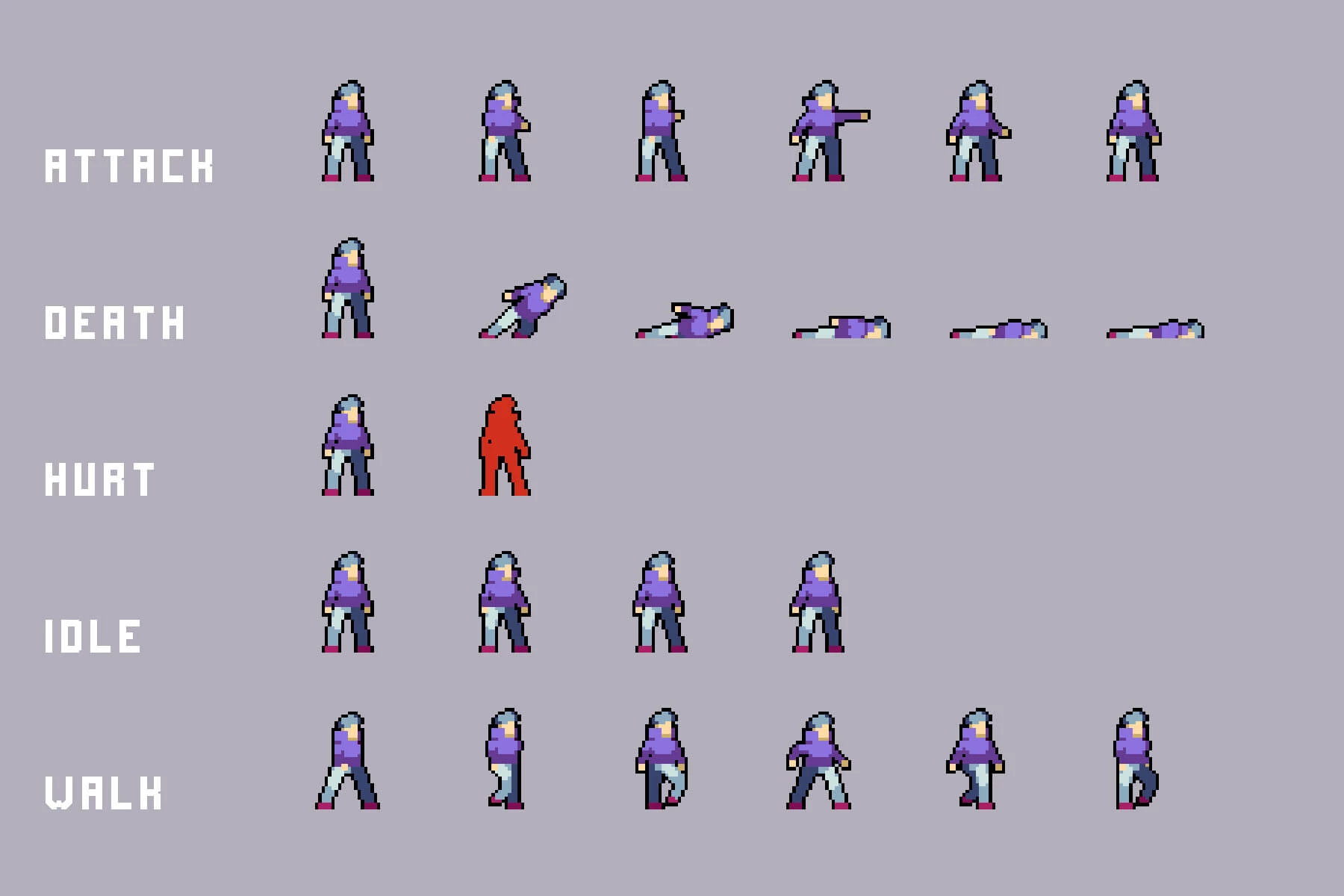 Snow City Enemies Pixel Art Sprite Pack