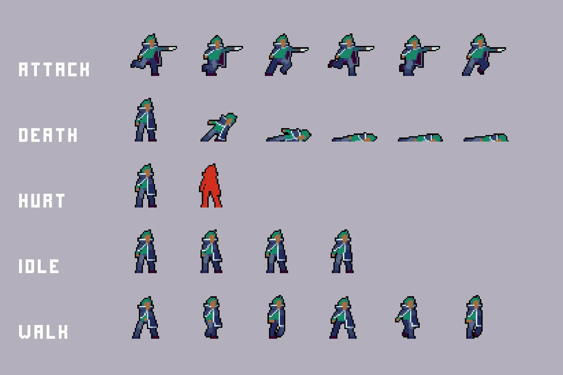 Snow City Enemies Pixel Art Sprite Pack