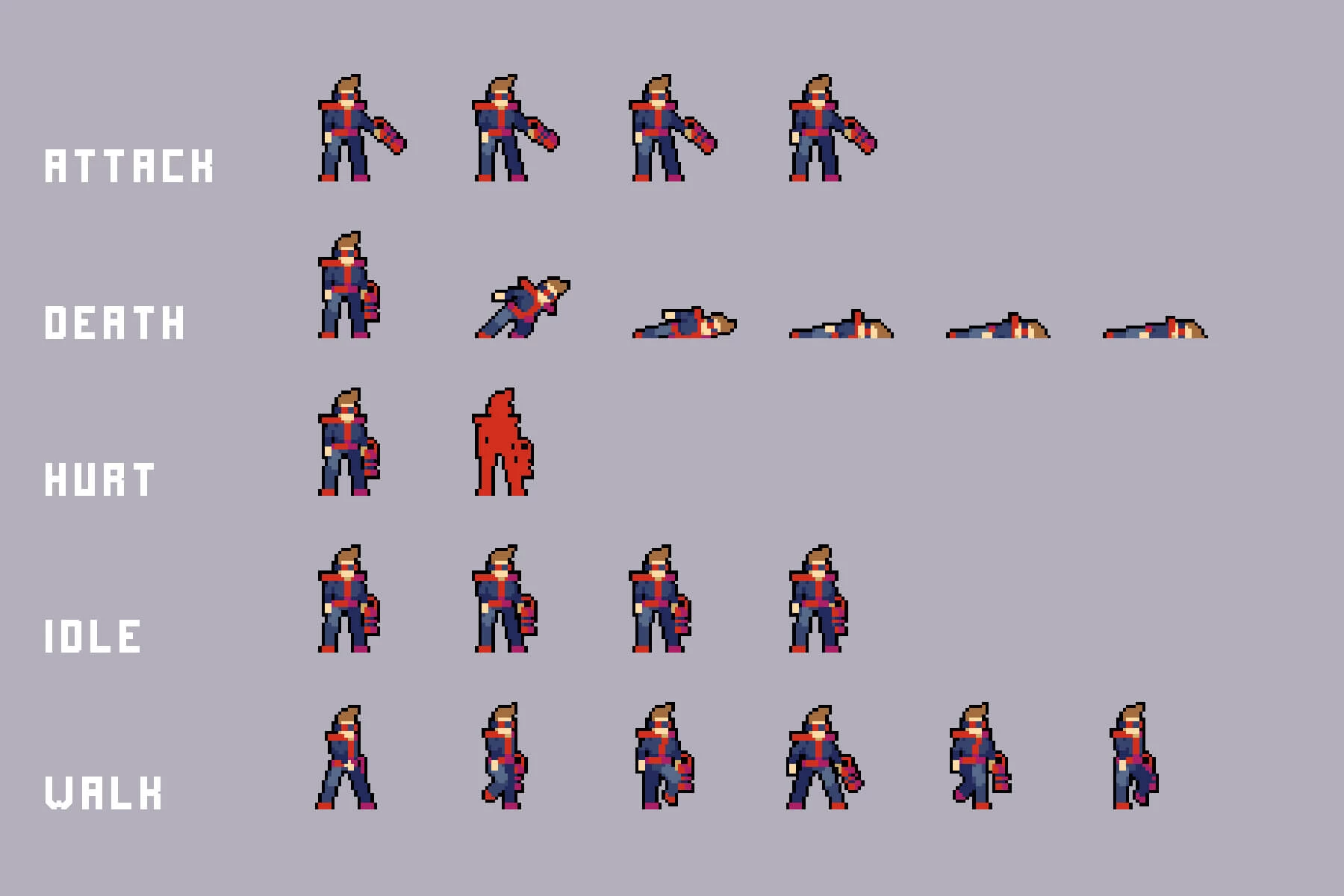 Snow City Enemies Pixel Art Sprite Pack