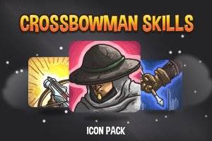 弩手技能图标包：RPG角色矢量技能图标合集