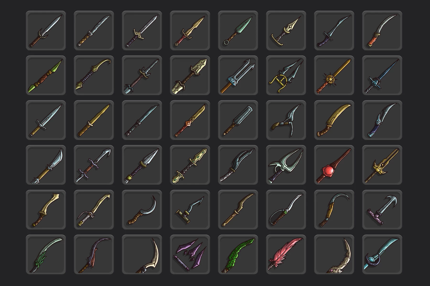 48 Dagger RPG Icons