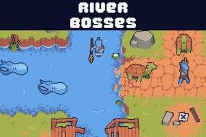 俯视河流Boss塔防像素艺术素材包