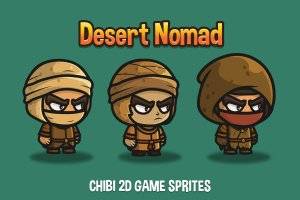 沙漠游牧者Q版角色精灵2D素材集 适合阿拉伯主题冒险RPG游戏