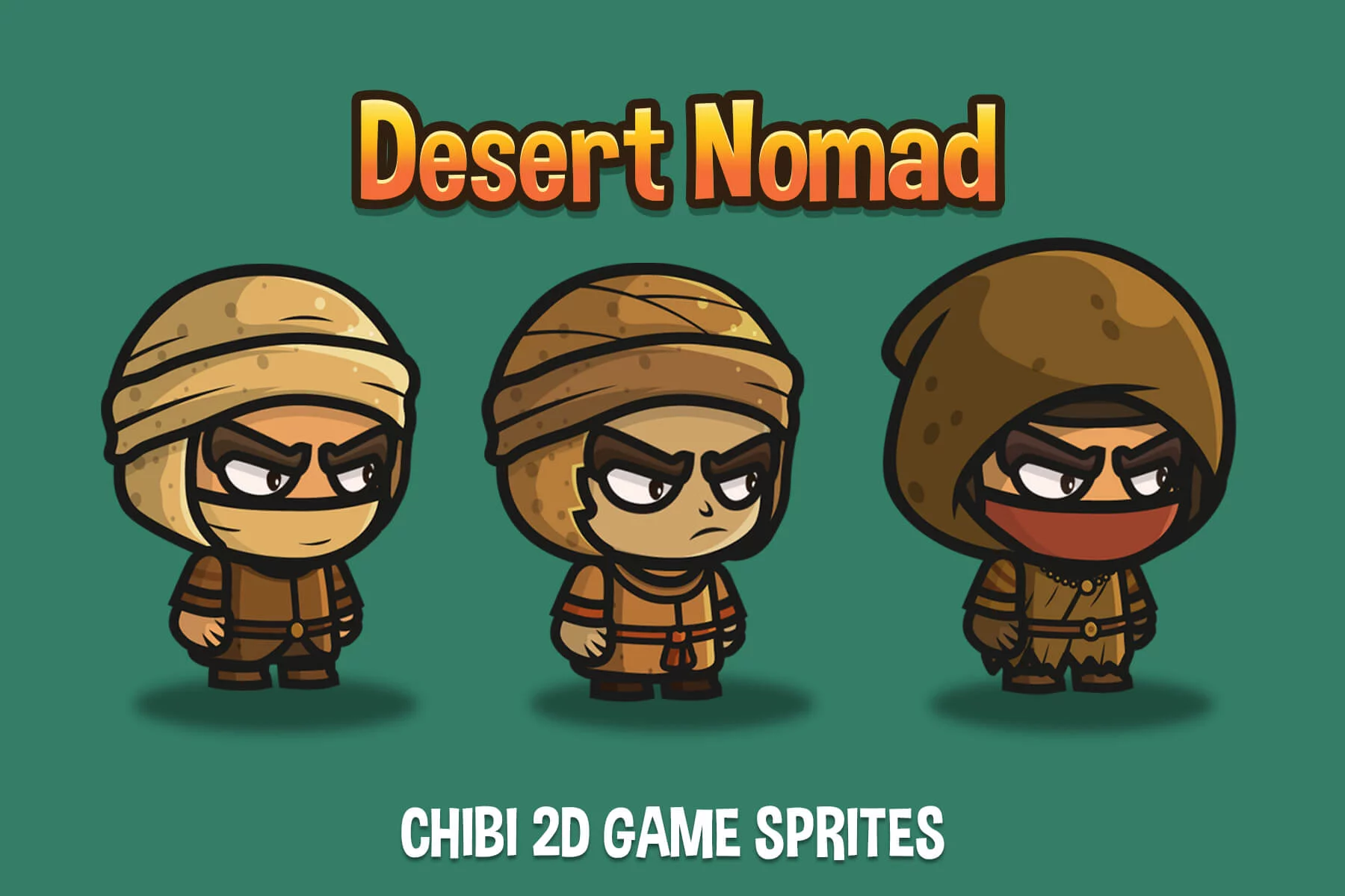Desert Nomad Chibi Character Sprites