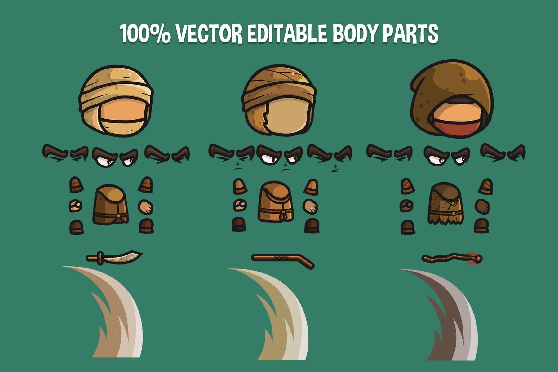 Desert Nomad Chibi Character Sprites