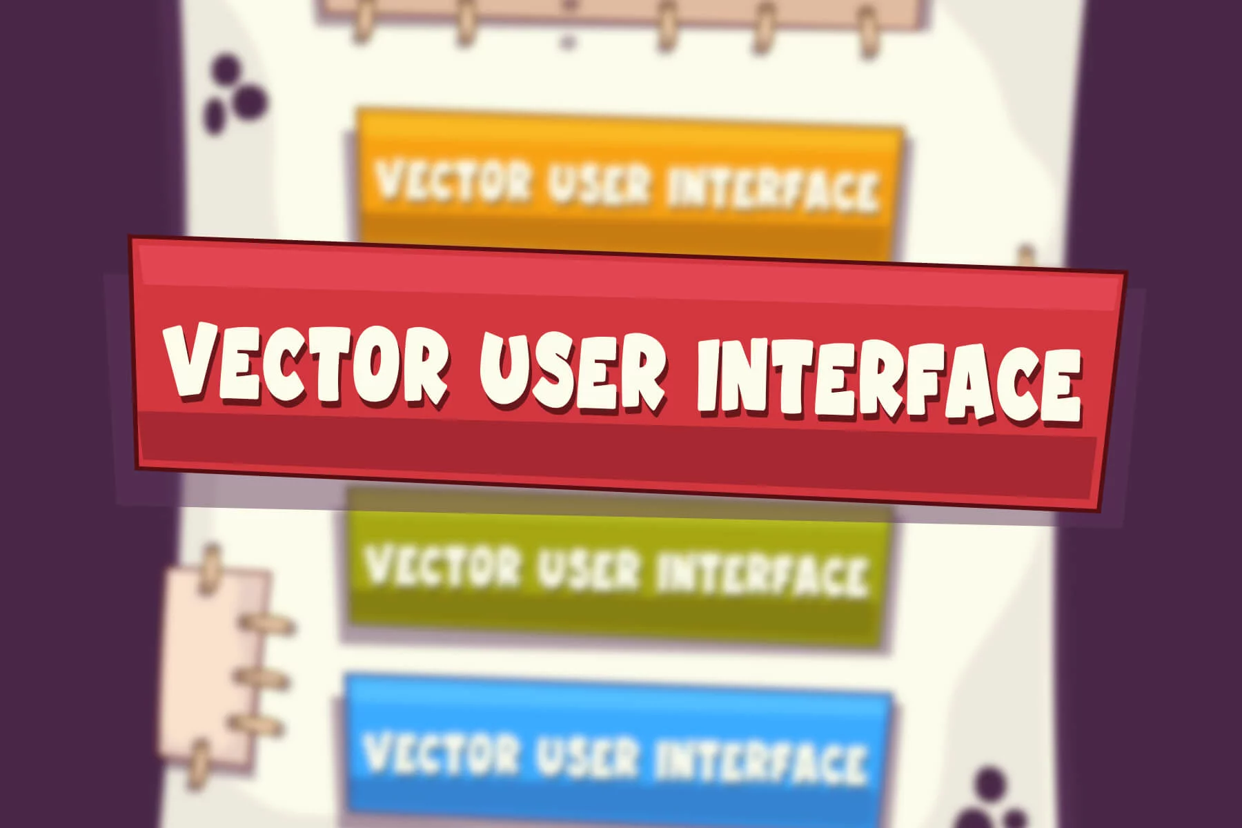 Game UI Vector Buttons and Icons