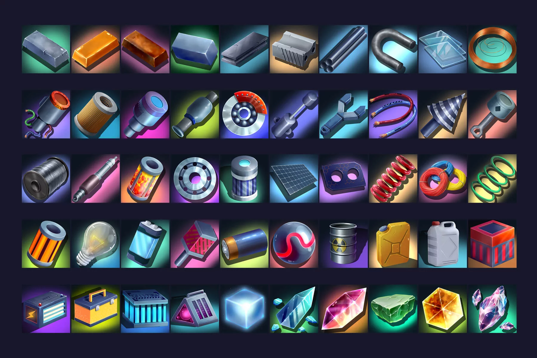 Cyberpunk Resource Game 512×512 Icons