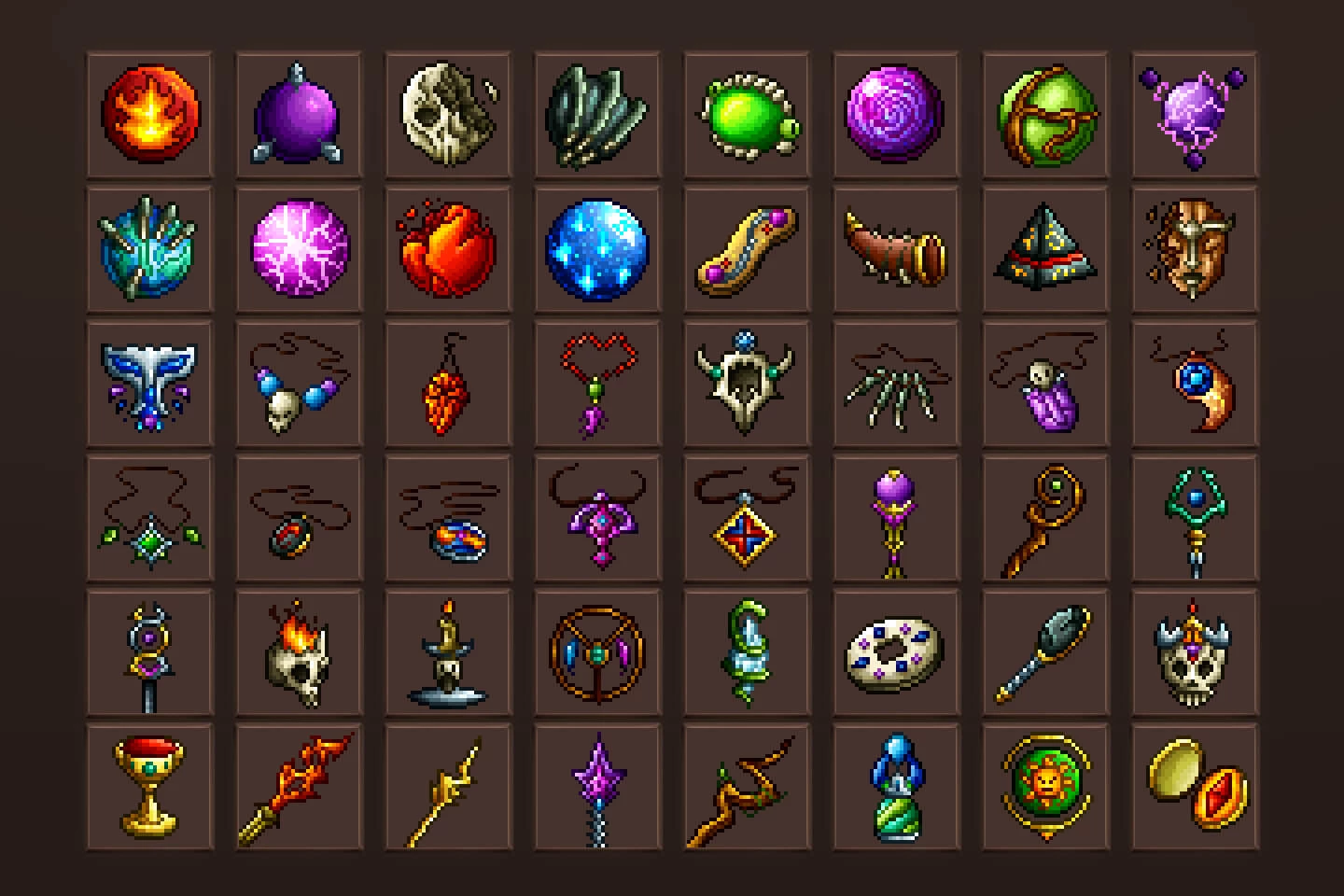 Magic Artifacts Pixel Art Icons
