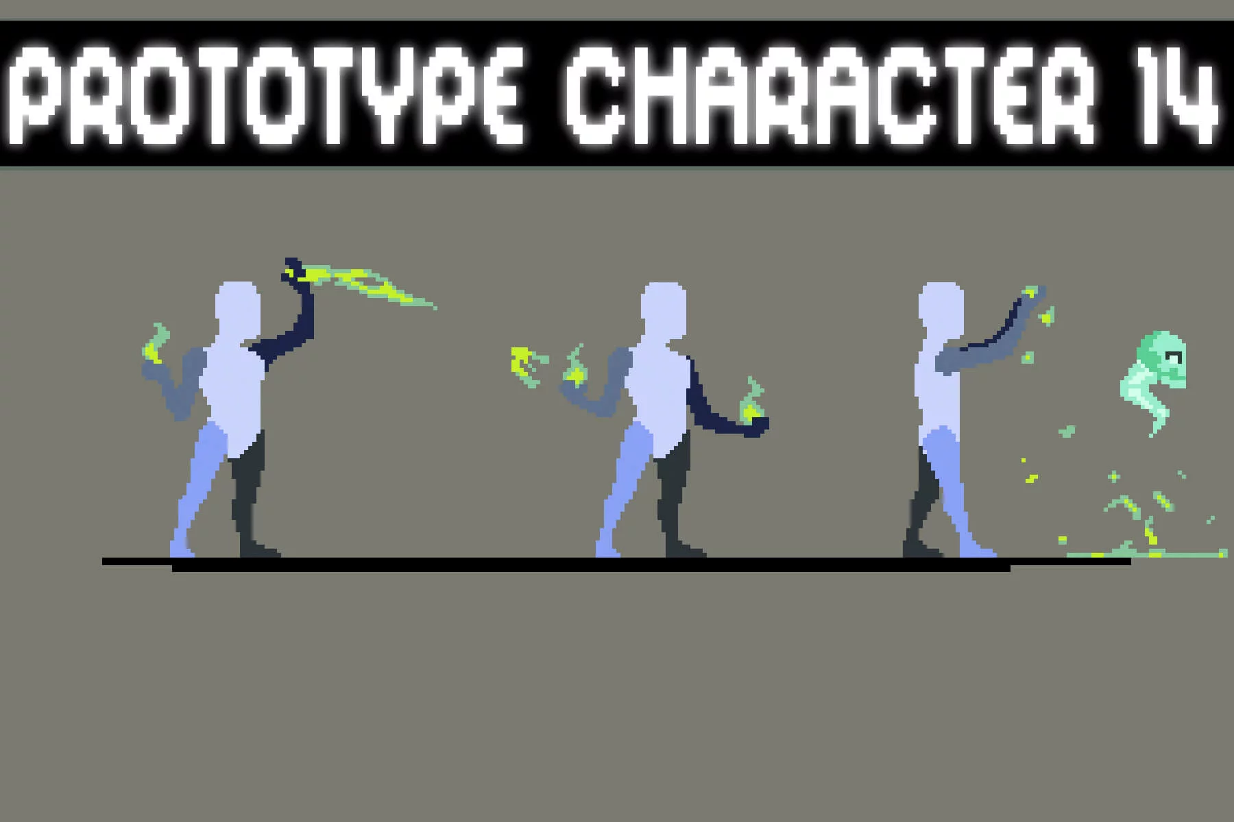 Necromancer Pixel Art Prototype Character Sprites