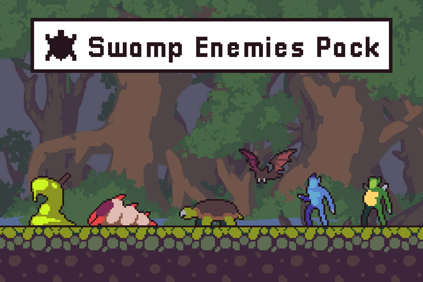 Swamp Enemies Sprite Sheets Pixel Art