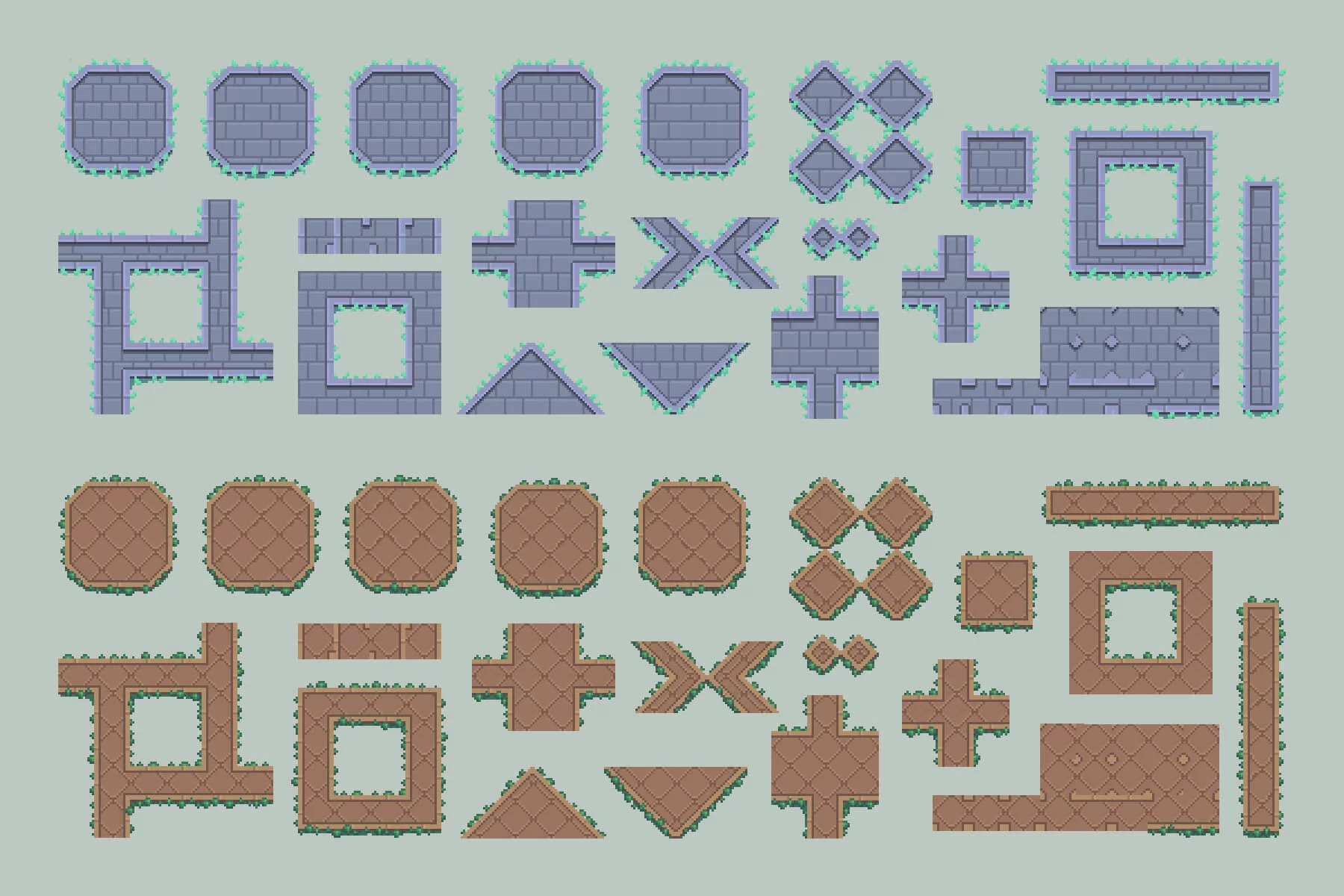 Path and Road Top-Down Pixel Tileset