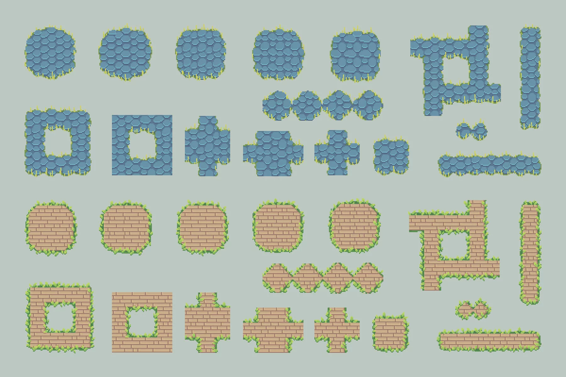 Path and Road Top-Down Pixel Tileset