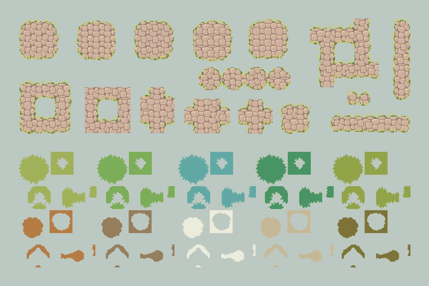 Path and Road Top-Down Pixel Tileset