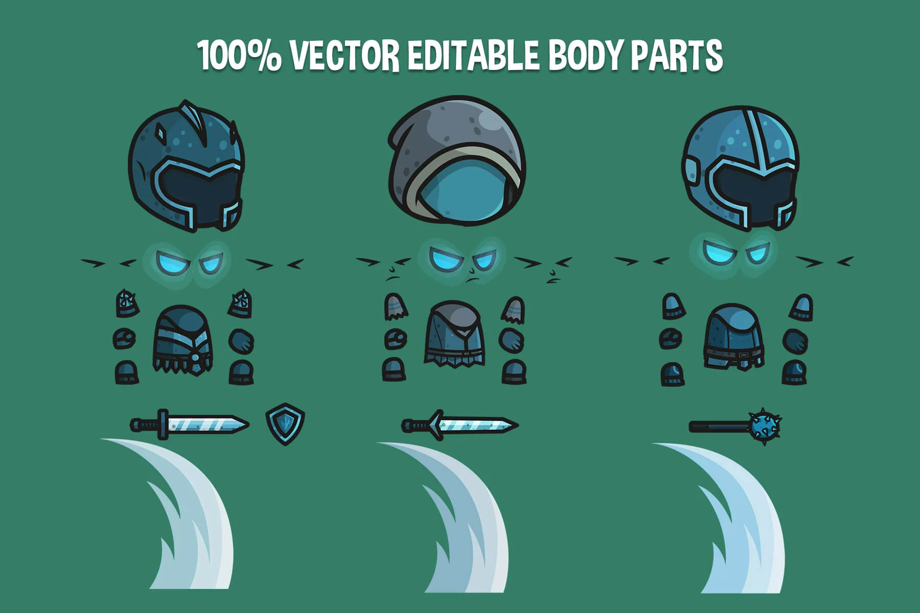 Frost Knight Chibi Character Sprites