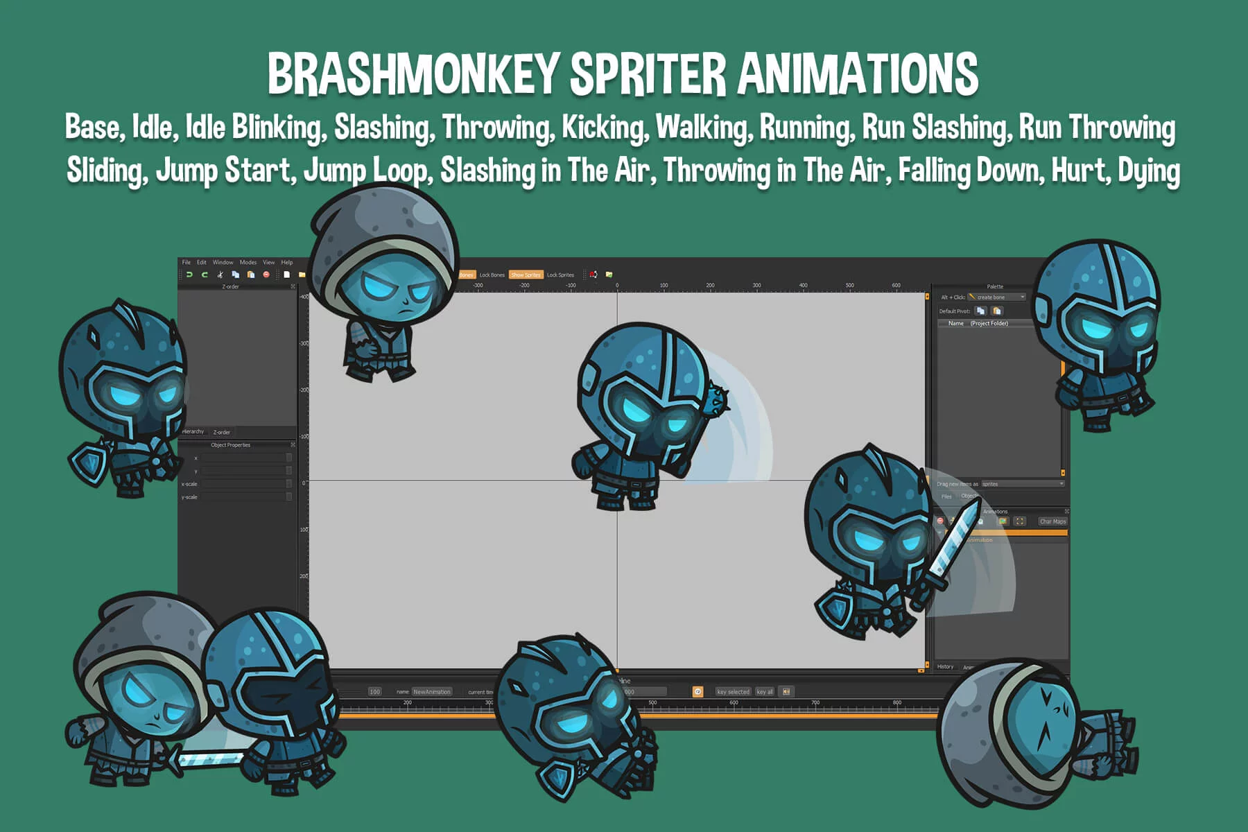Frost Knight Chibi Character Sprites