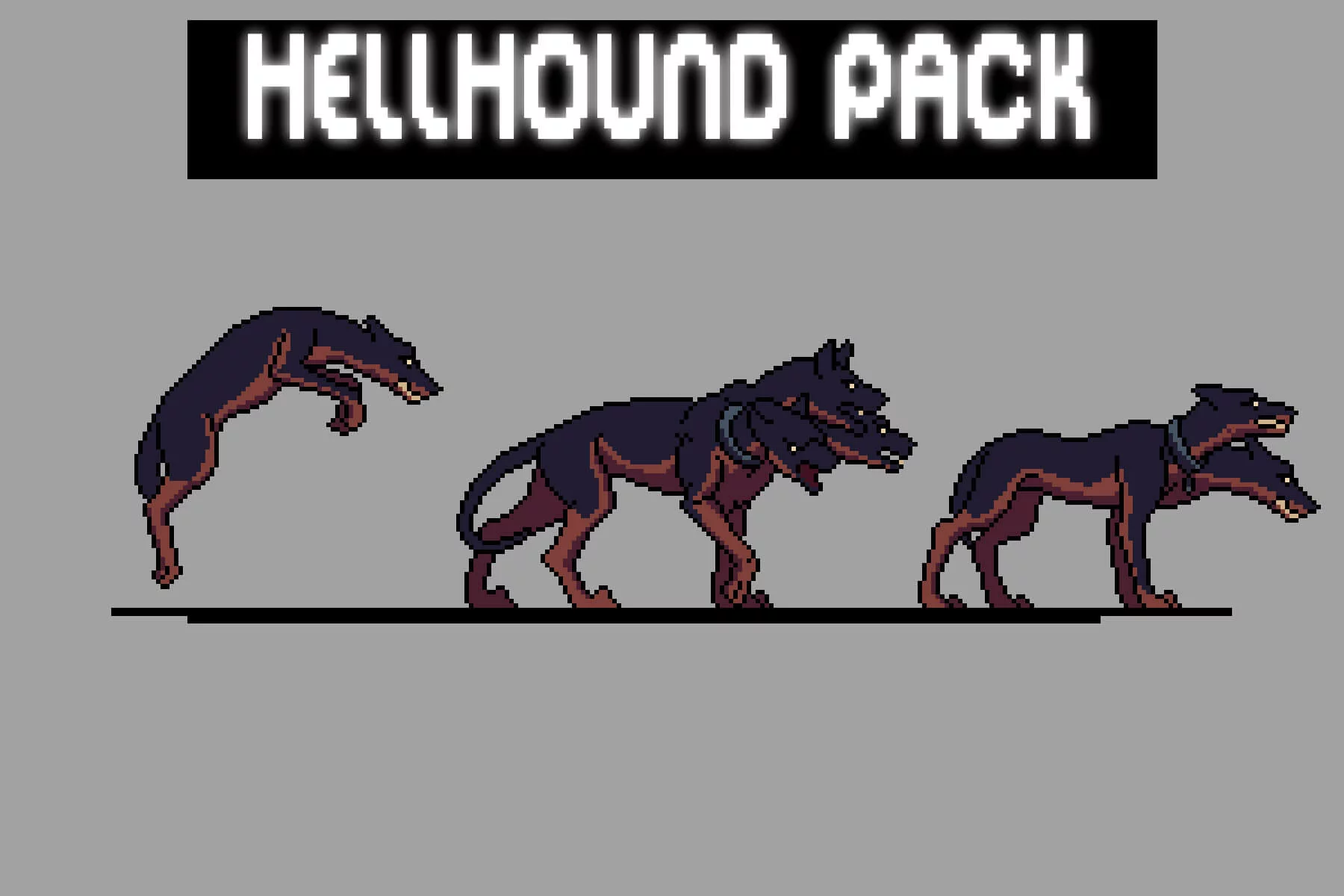 Hellhound Character Sprite Sheets Pixel Art