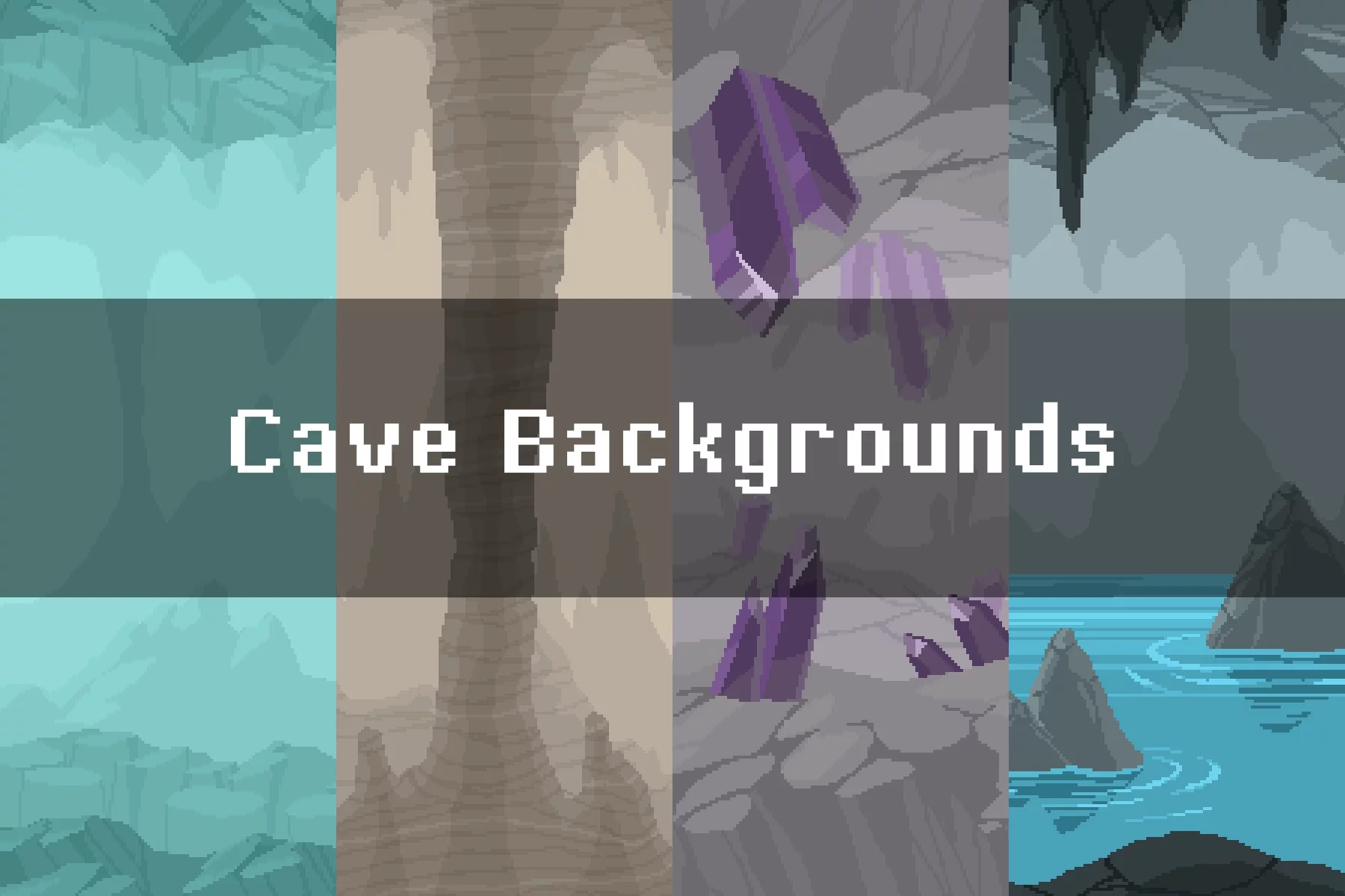 Pixel Cave Game Parallax Backgrounds