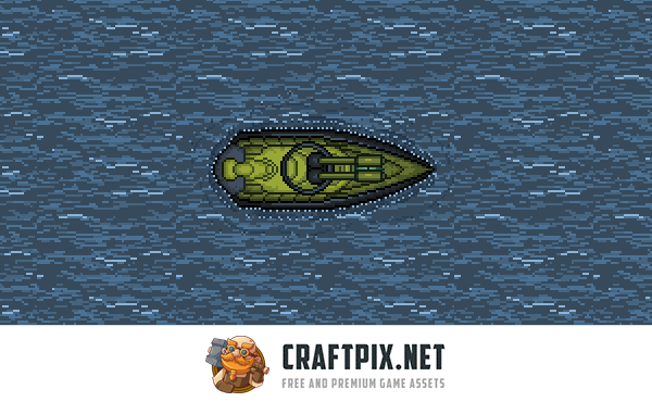 Top Down Military Boats Pixel Art