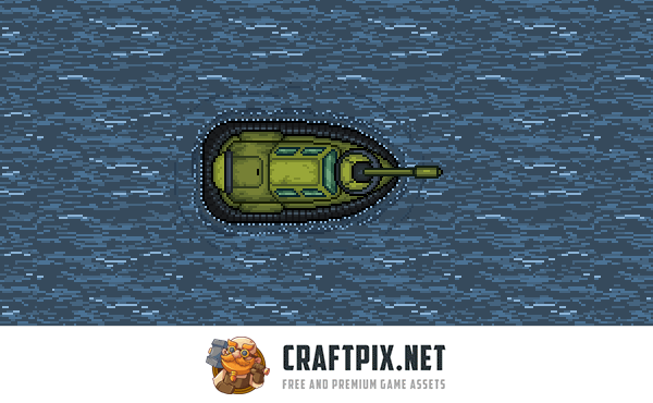 Top Down Military Boats Pixel Art