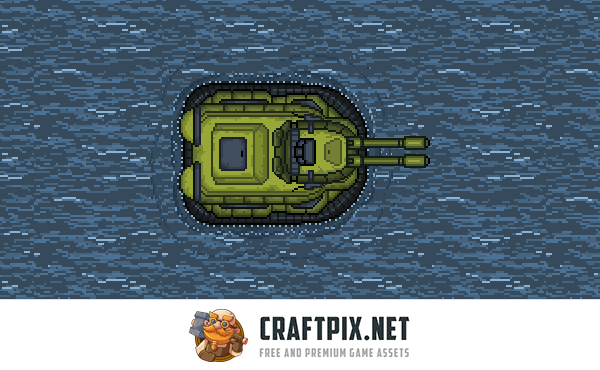 Top Down Military Boats Pixel Art