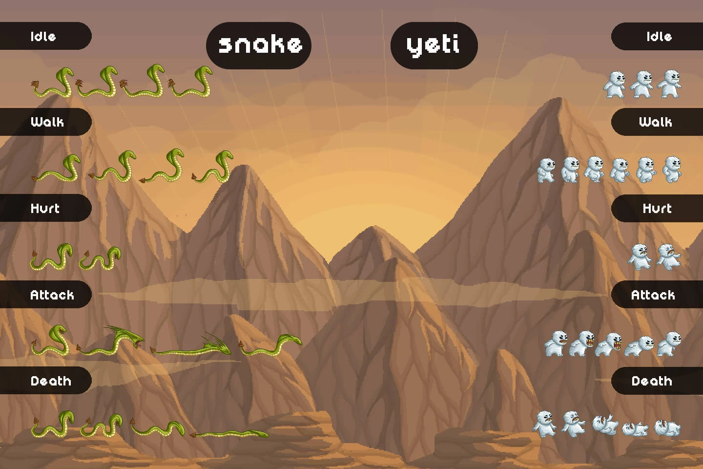 Mountain Monsters Pixel Art Pack