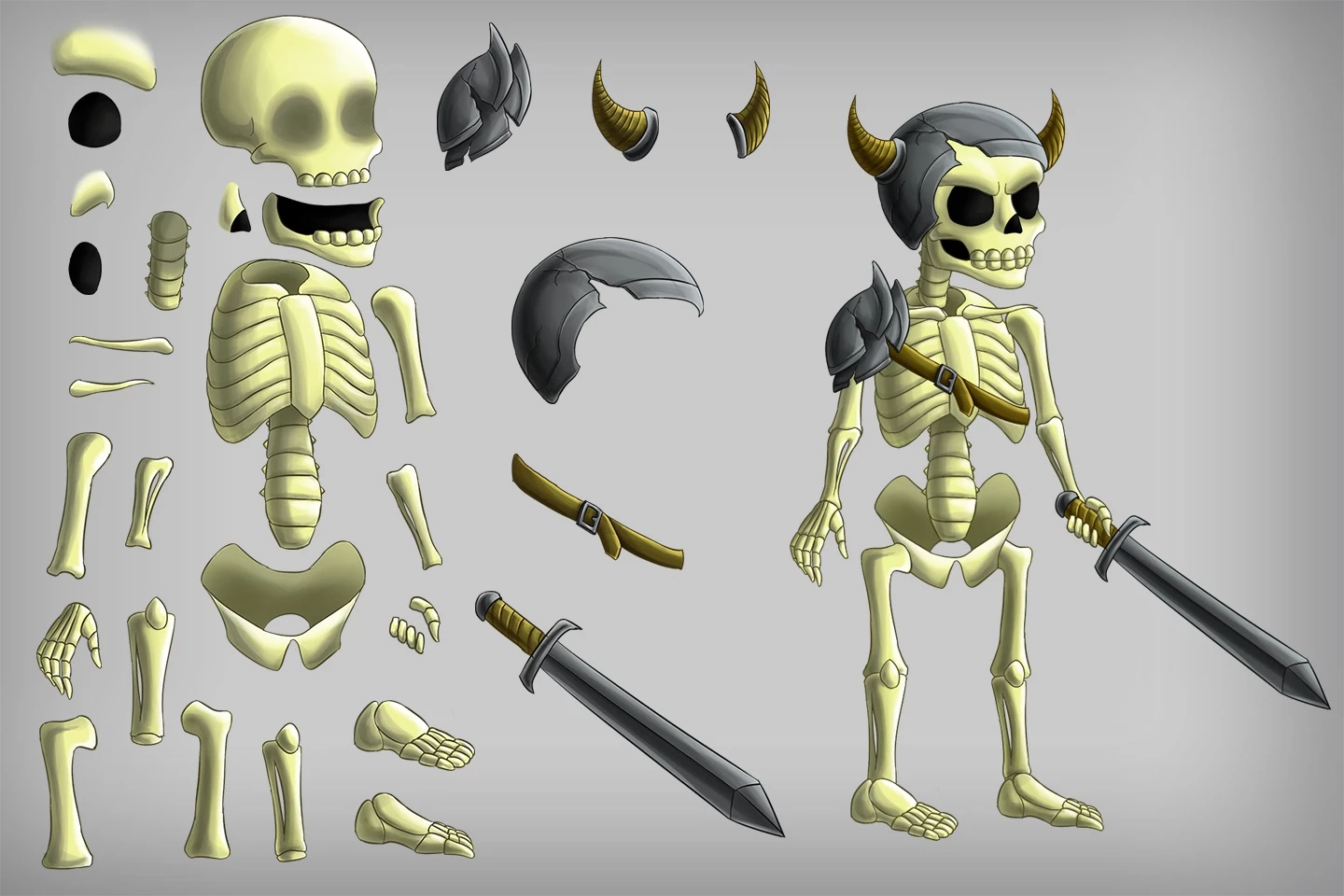 2D Game Skeleton Character Sprites
