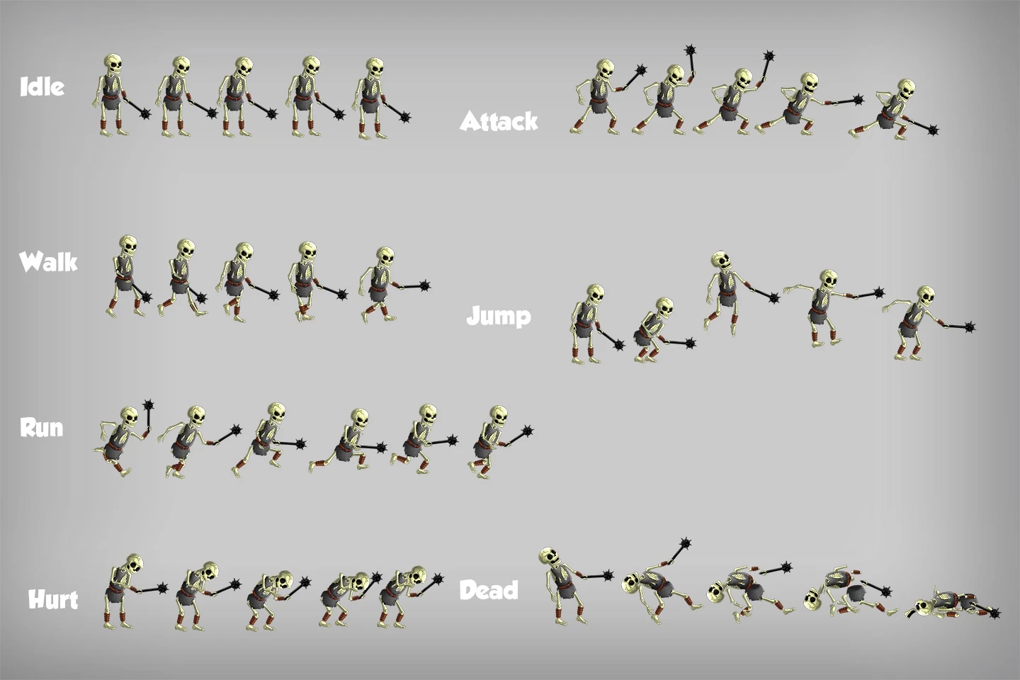 2D Game Skeleton Character Sprites