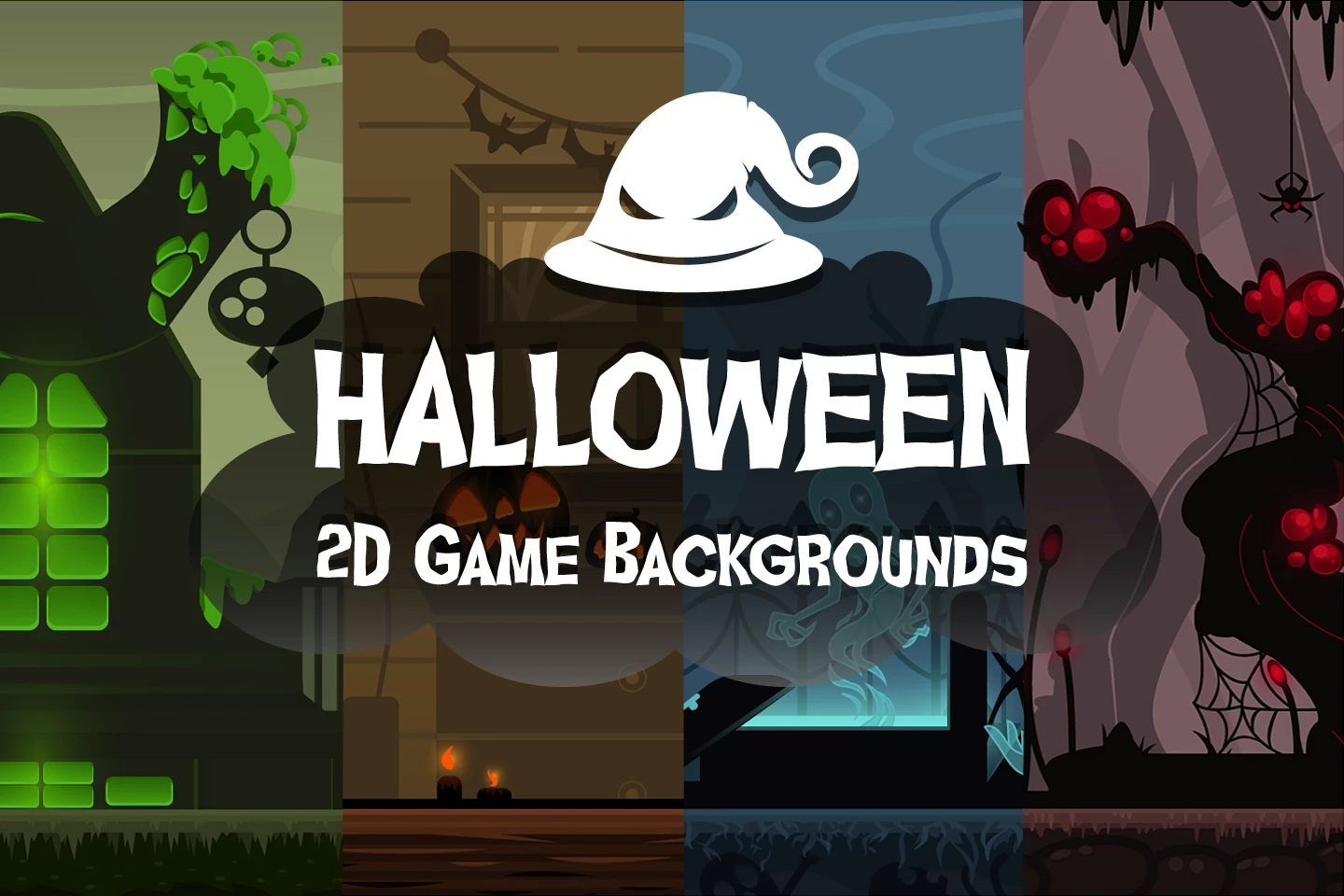 Halloween 2D Game Backgrounds