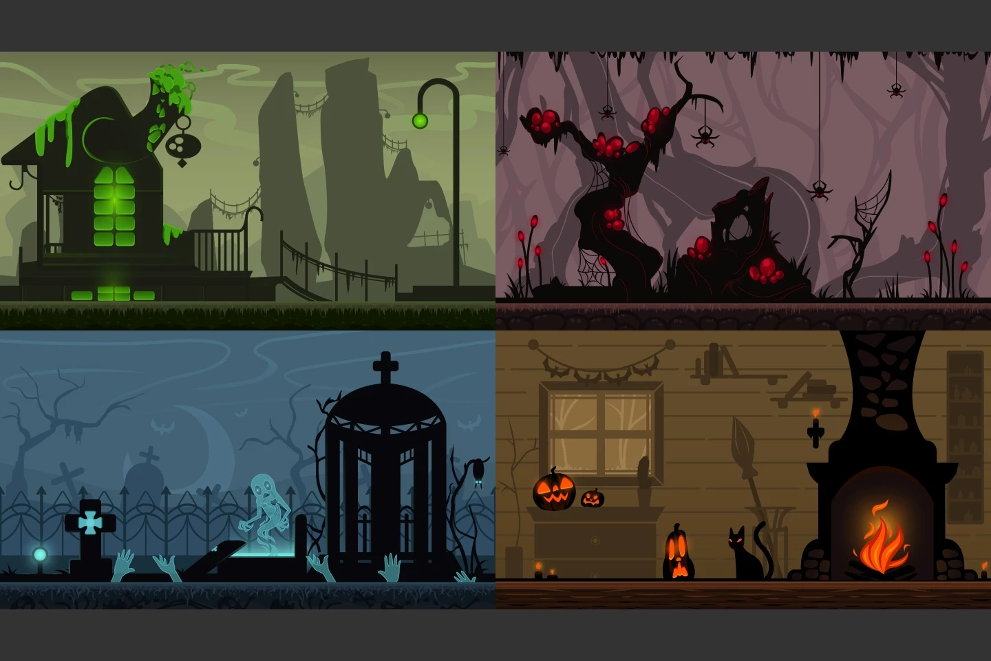 Halloween 2D Game Backgrounds