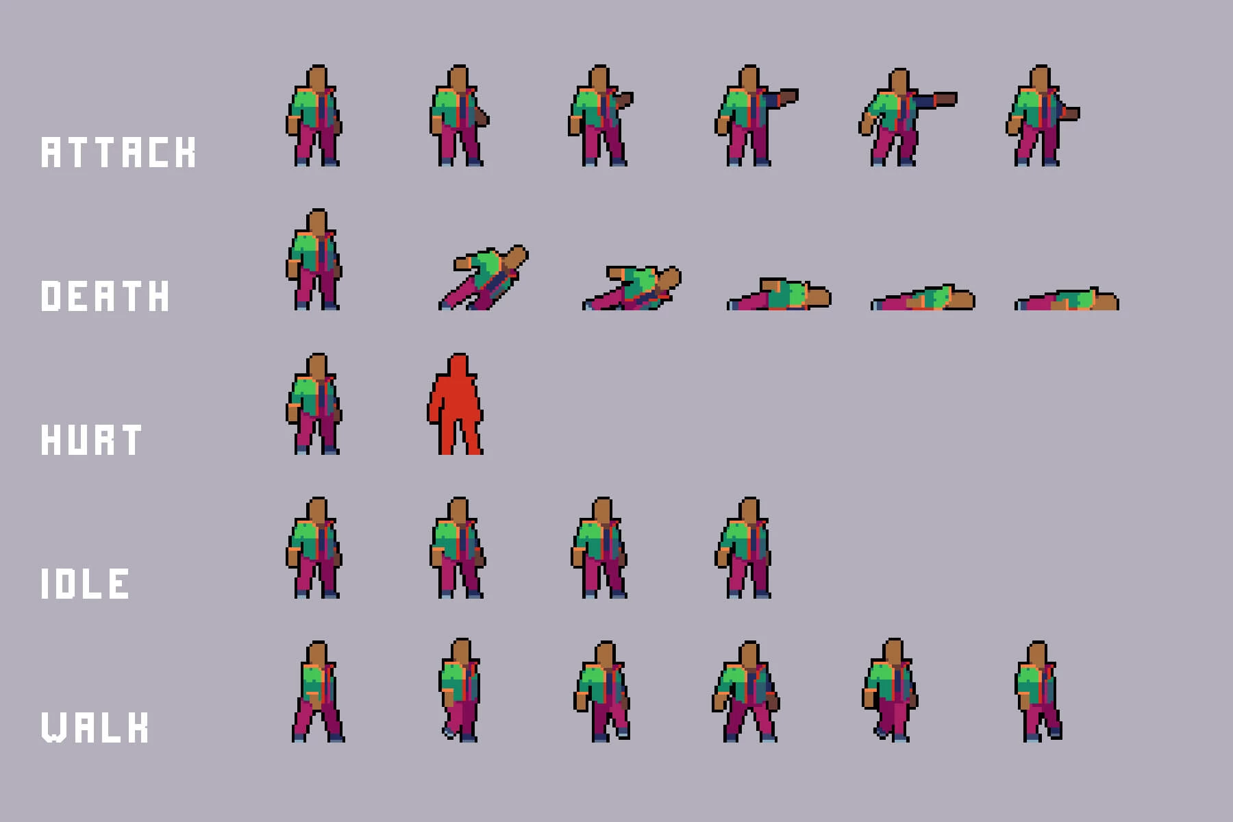 Sewerage Character Enemies Pixel Art