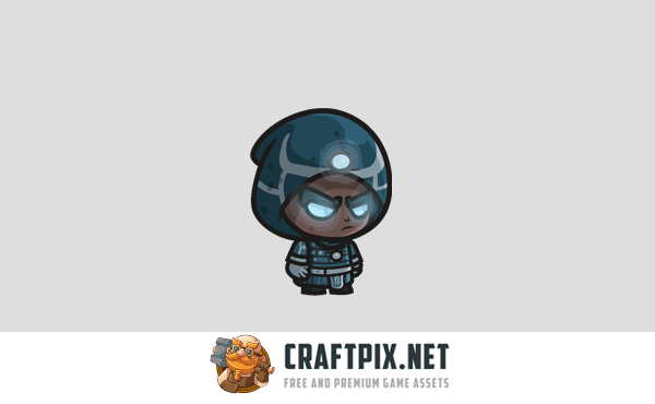 Chibi Technomage Character Game Sprites