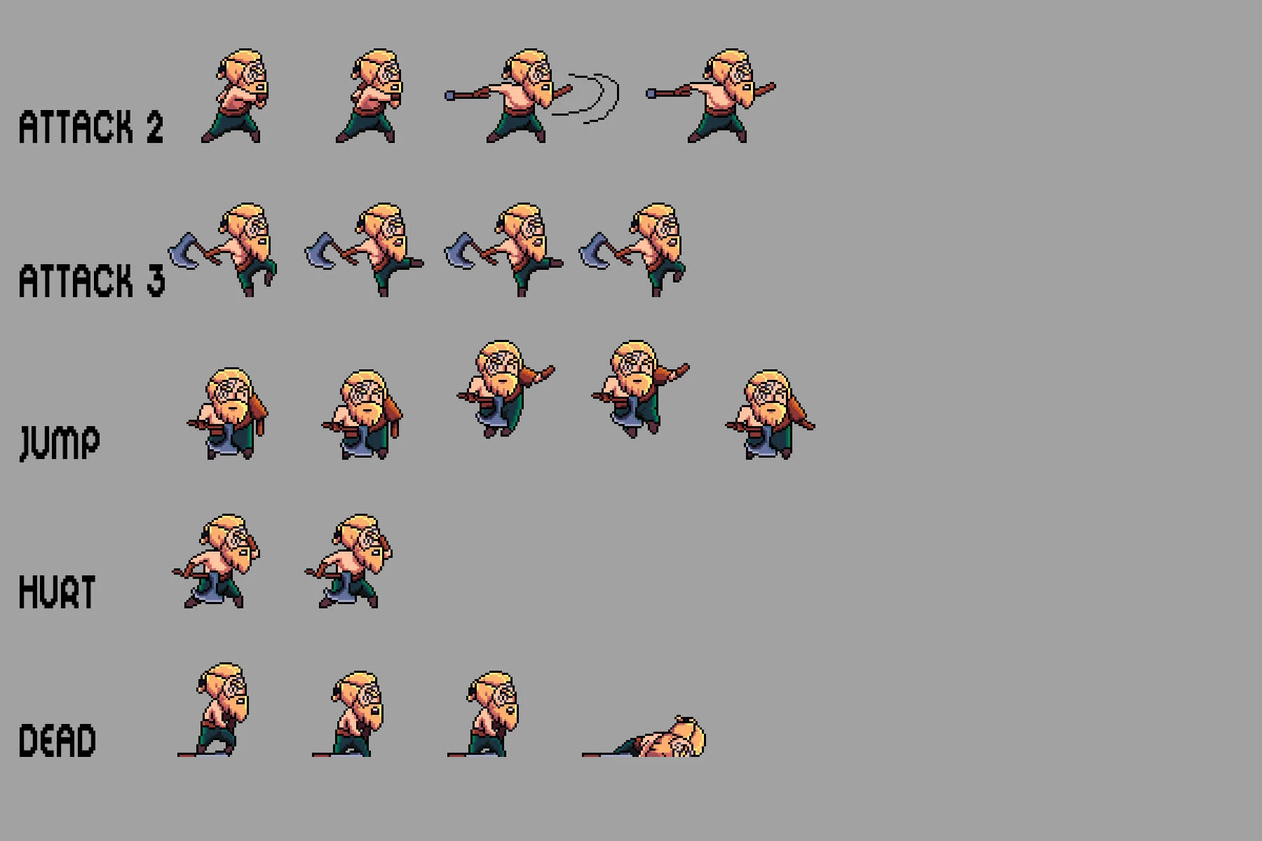 Warrior Pixel Art Sprite Sheets