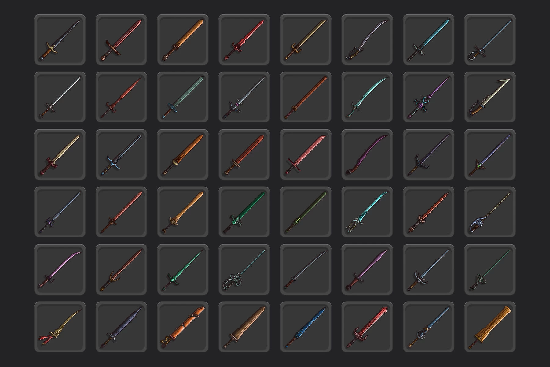 48 Sword RPG Icons