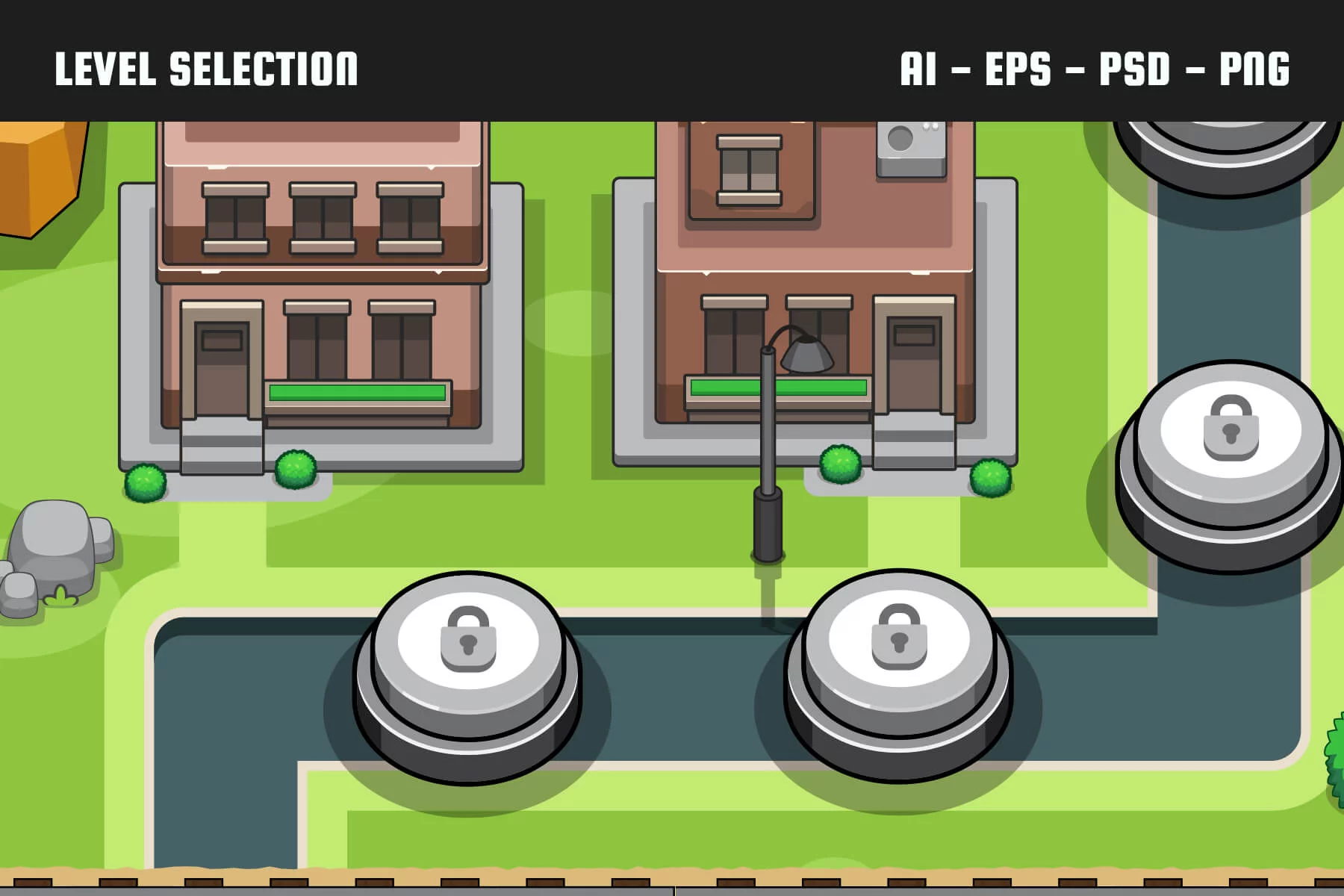 Game Road Map with Level Indicators Asset Pack